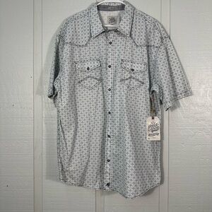 Moonshine Spirit Men's Paisley Print Short Sleeve Western Shirt Size XXL NWT